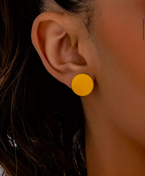 Eleganckie czrwone okrągłe klipsy