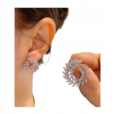 Kolczyki z cyrkoniami okrągłe